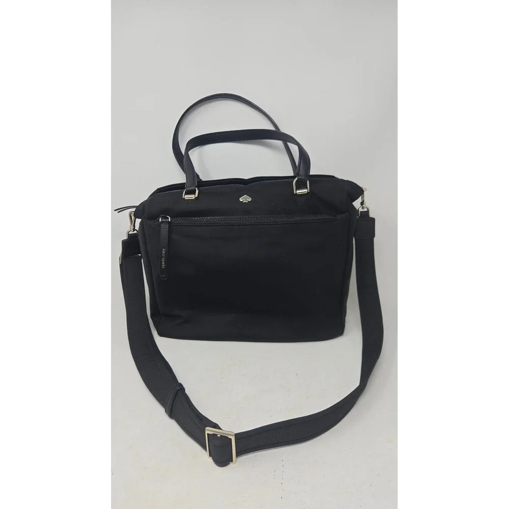 Kate Spade Chelsea Jae Medium‎ Satchel Black Nylon Crossbody Bag WKR00562